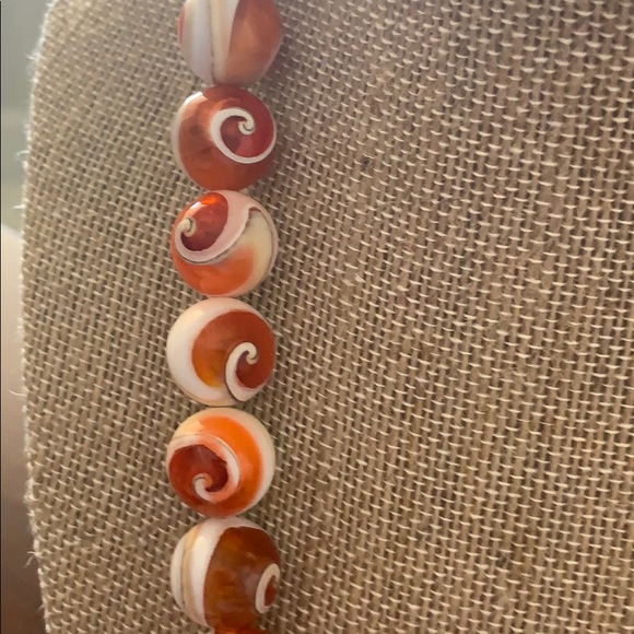 Unique necklace with a silver swirl focal - Picture 3 of 3